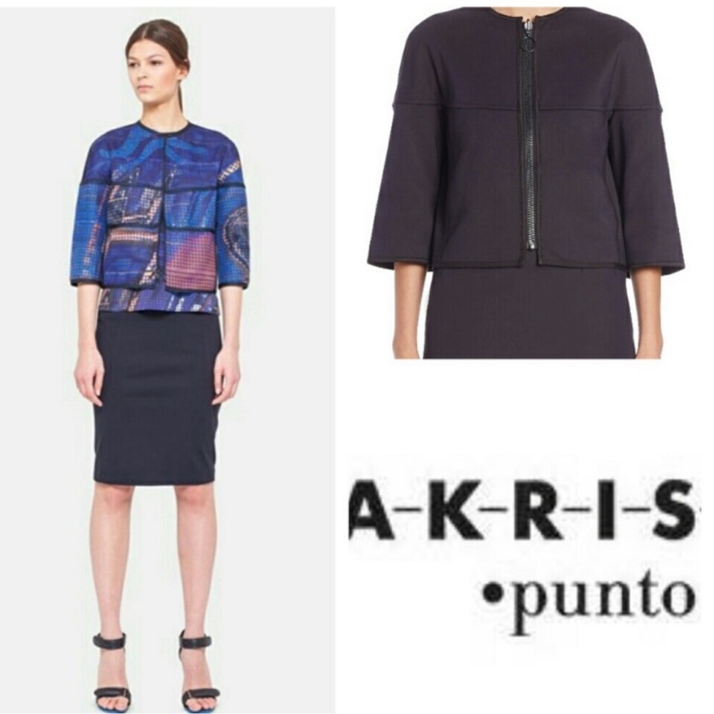 Akris Punto Blue and Black Blazer
